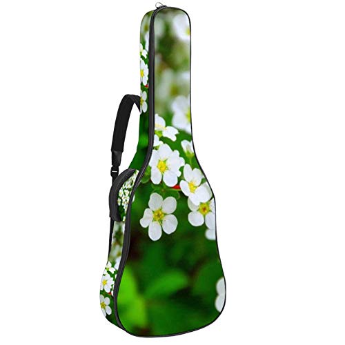 Gitarrentasche mit Reißverschluss, wasserdicht, weich, für Bassgitarre, Akustik- und klassische Folk-Gitarre, Frühlingsblumen, Mini