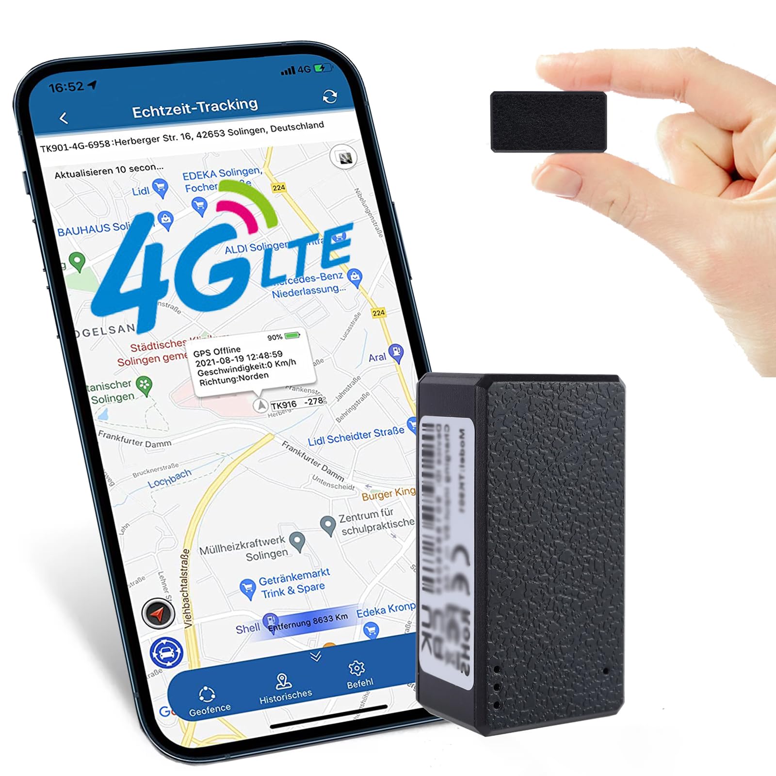 Mini GPS Tracker 4G Magnet GPS Tracker mit Free App GPS Locator tragbare WiFi-Positionierung Anti-Thief Echtzeit GPS Tracking für Auto Tasche Brieftasche Schulranzen Kinder