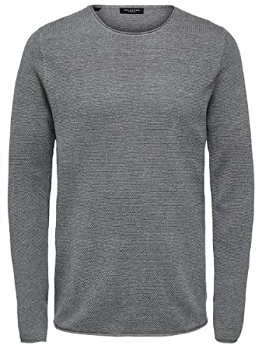 SELECTED HOMME Herren SLHROCKY Crew Neck B NOOS Pullover, Weiß (Snow White), X-Large