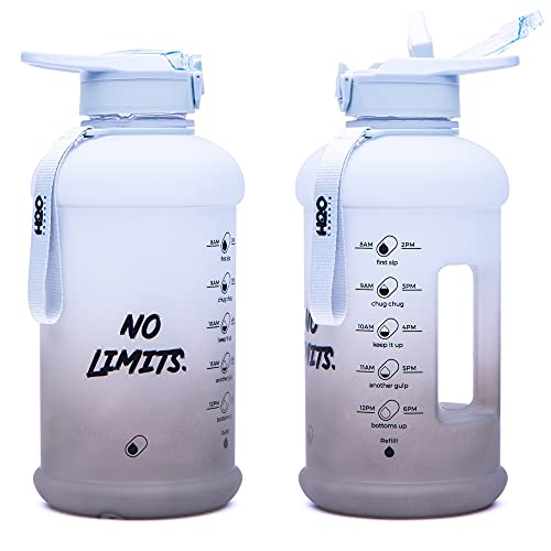 H2O Capsule INSPO Wasserflasche mit Zeitmarkierung und Strohhalm, motivierender WasserTracker für die tägliche Einnahme, große BPAfreie 1,8 l Kanne für das Training, SchwangerschaftsWasserflasche