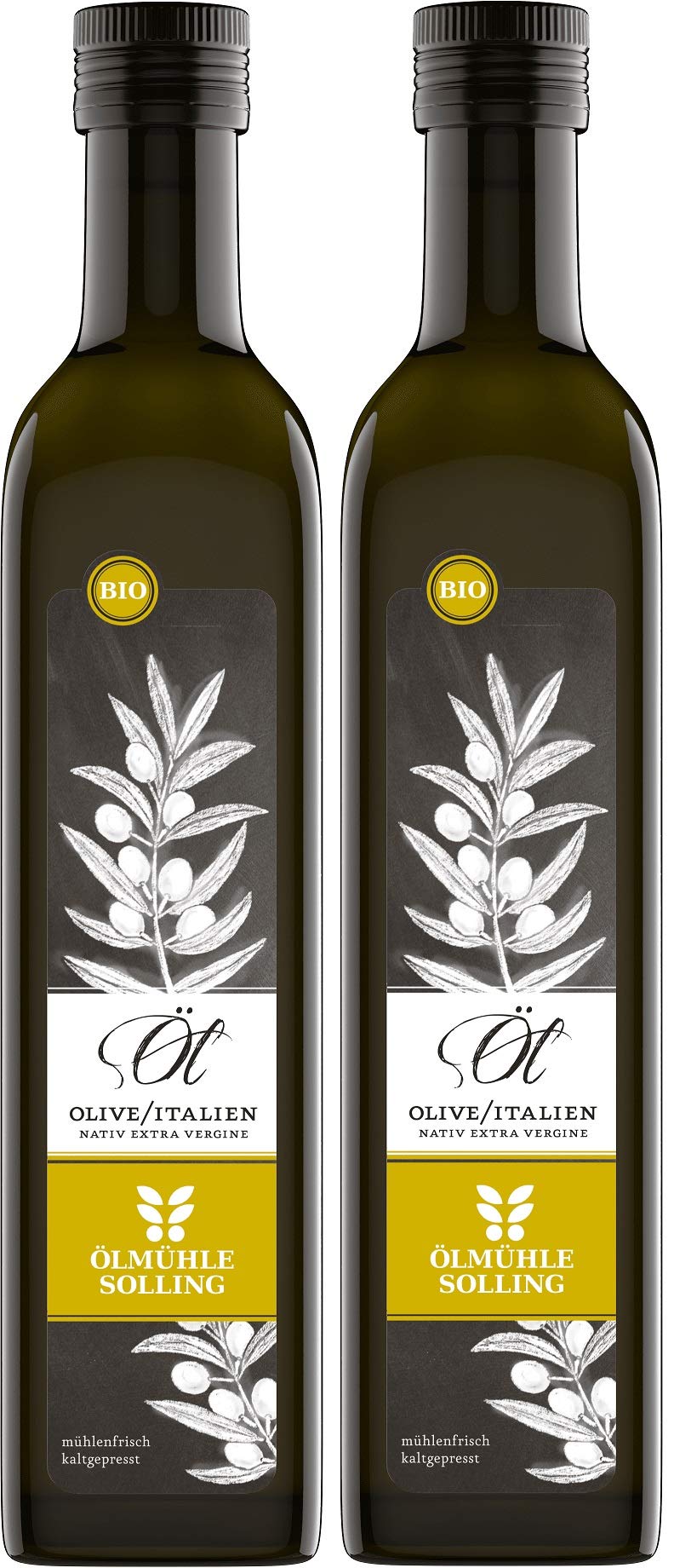 BIO Olivenöl Italien 1000ml (2x 500ml) - Olivenöl Italien extra vergine - nativ - Ölmühle Solling