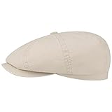 Stetson Hatteras Ballonmütze aus Bio-Baumwolle Herren - Nachhaltige Baumwollcap - Flatcap mit UV-Schutz 40 - Schiebermütze - Flat Cap Frühjahr/Sommer beige M (56-57 cm)