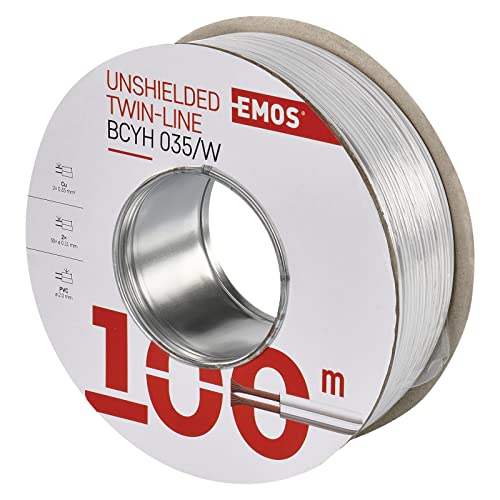 EMOS S8231 Ungeschirmte Zweidrathleitung 2 x 0,35 mm weiß, 100 Stück